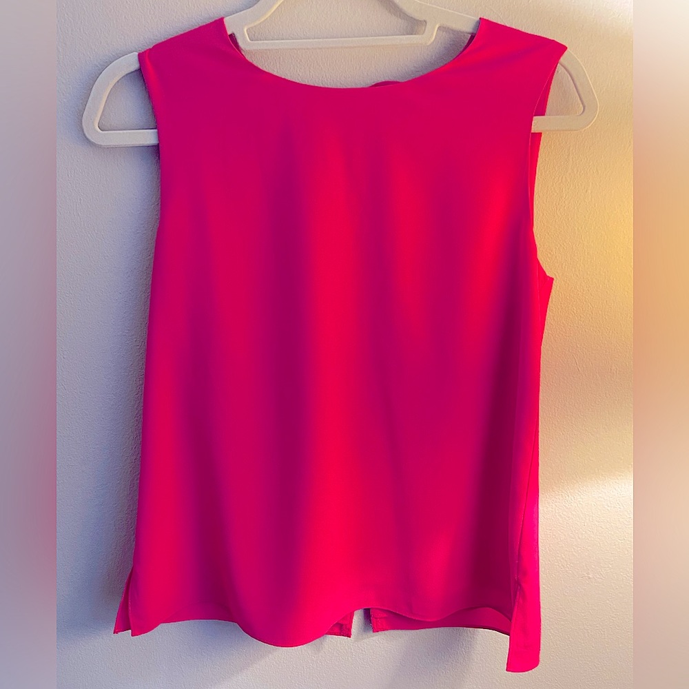 Hot Pink Blouse with Bow Detailing